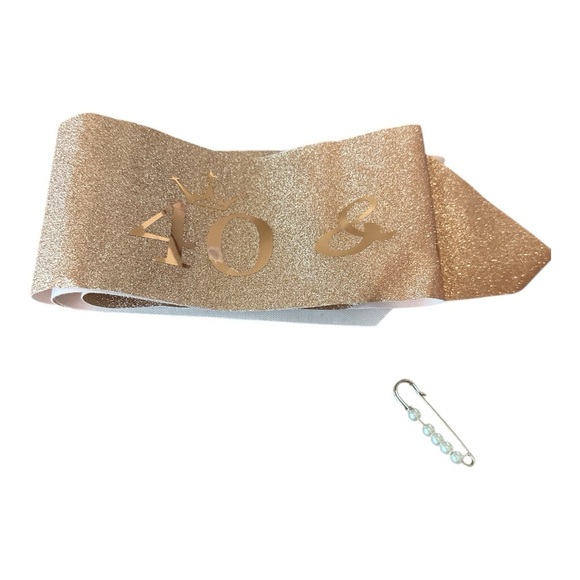 40th Birthday Sash & Crown Kit | Rose Gold “40 & Fabulous” Set | NWT - Picture 3 of 6